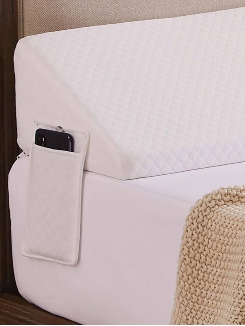Homemate King Size Bed Triangle Wedge Lumbar Pillow 76” X 10” X 6” White